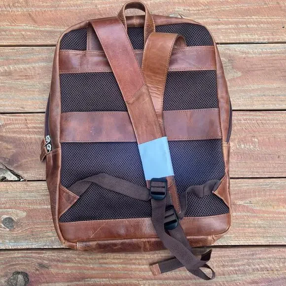 Artepiel Handmade Leather Backpack Brown 17” Ron Zacapa Centenario Guatemala NWT - Picture 2 of 16